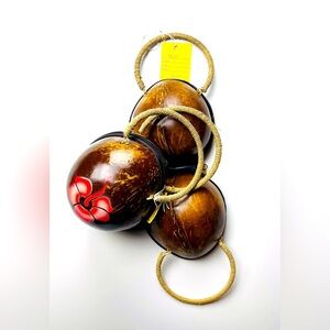 Coconut Purse with Pink Plumeria Flower NWT